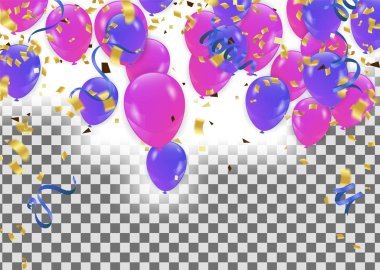 Renkli balonlar Mutlu Yıllar Tatil Çerçevesi veya arka plan