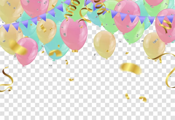 Bunte Luftballons alles Gute zum Geburtstag auf background.vector — Stockvektor