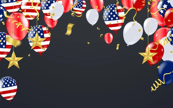 Fourth of July, United States independence day greeting. Vector — 스톡 벡터