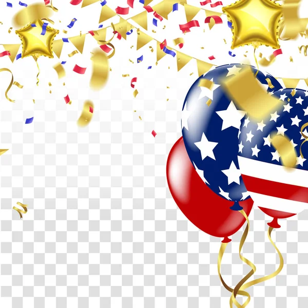 USA 4 july independence day design vector illustration balloons — 스톡 벡터