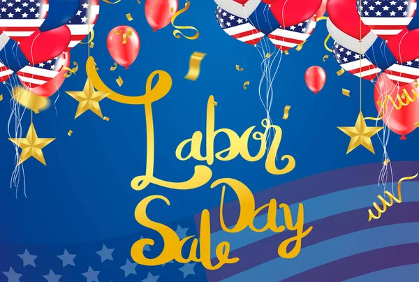 Vector Labor Day greeting or invitation card. National american