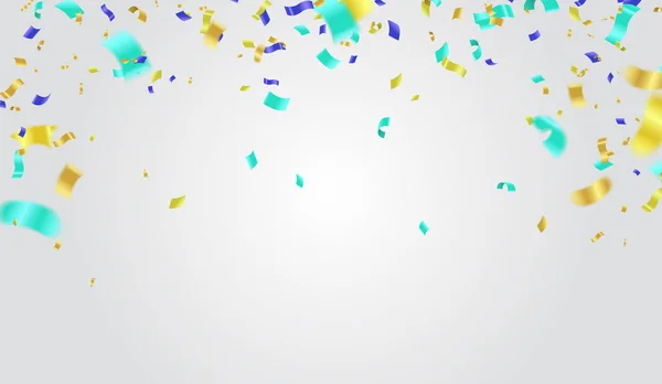 Design festif. Bordure de confettis lumineux colorés isolés sur t — Image vectorielle