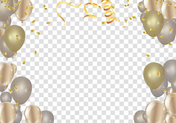 Stock vector illustration realistic defocused golden confetti Go — Stock Vector