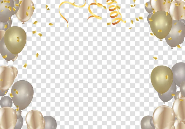 Stock vektor illusztráció realisztikus disocused golden confetti Go — Stock Vector