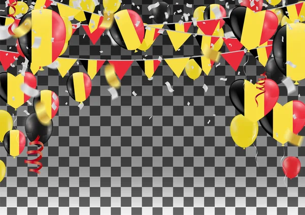 Воздушные шары со странами флаги национальной сборной Бельгии — стоковый вектор