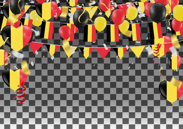 Ballonnen met landen vlaggen van de nationale België vlaggen team gro — Stockvector