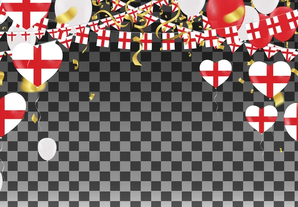 Inghilterra Palloncini con Paesi Bandiere di bandiere nazionali dell'Inghilterra — Vettoriale Stock