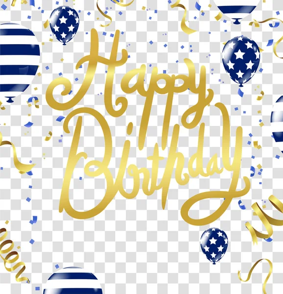 Wszystkiego najlepszego z okazji urodzin Ręcznie rysowane zaproszenie design confetti — Wektor stockowy