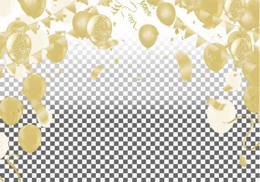 Konfeti şeritli resimli arka plan şablonunu kutla