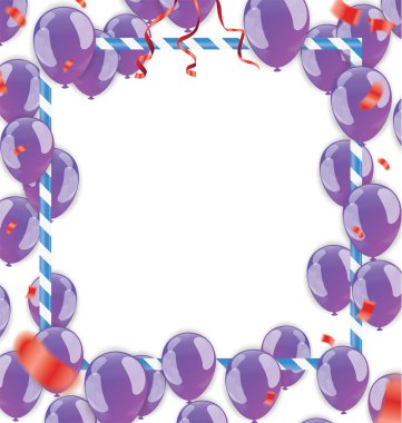 Renkli konfetilerle soyut balonlar Parlayan Parti Arkaplanı