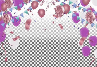 Whit 'te konfeti ve flamalara karşı neşeli renkli konfeti