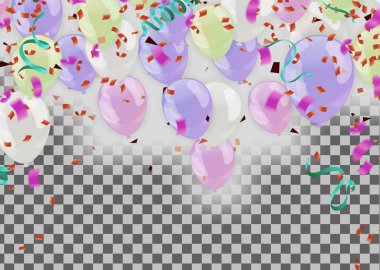 Whit 'te konfeti ve flamalara karşı neşeli renkli konfeti