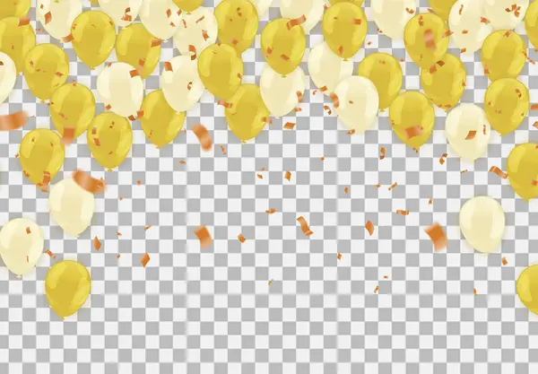 Färgade gula ballonger, vektor illustration — Stock vektor