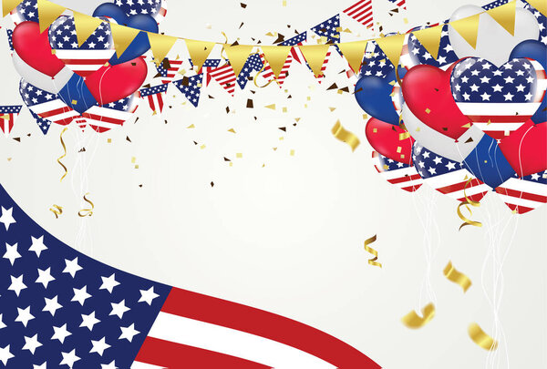 Labor day sale promotion advertising banner template. American l