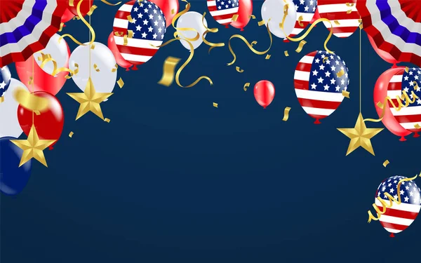USA Labor Day poster with air balloons and with a garland from A — 스톡 벡터
