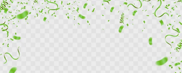 Abstraktní pozadí party oslava zelené konfety. — Stockový vektor