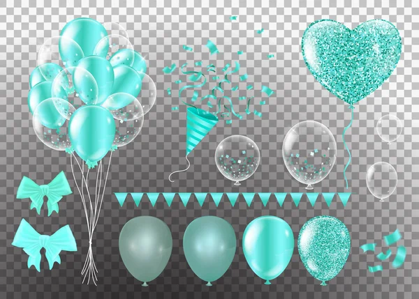 Vektor parti ballonger illustration. Confetti gratulationskort desi — Stock vektor