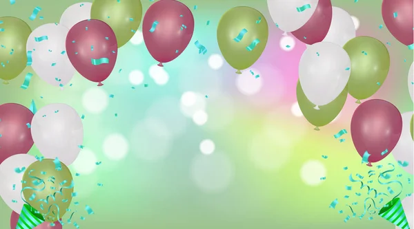 Векторні вечірні кульки ілюстрація. Бажання вітальної листівки Confetti — стоковий вектор