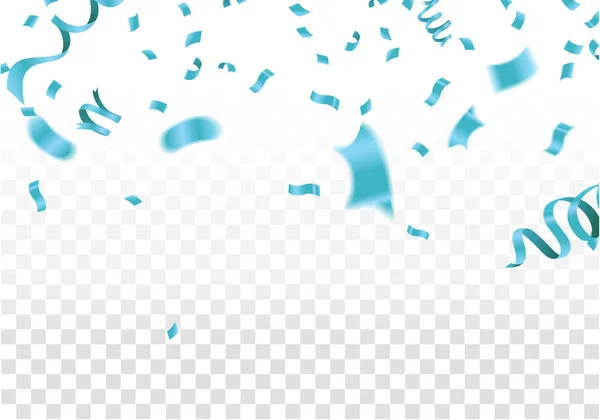 Rubans bleus avec confettis isolés sur fond blanc. illustr — Image vectorielle