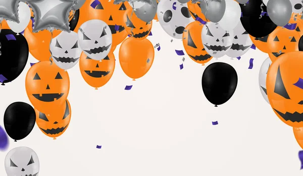 Schriftzug Happy Halloween. Design mit Luftballons — Stockvektor