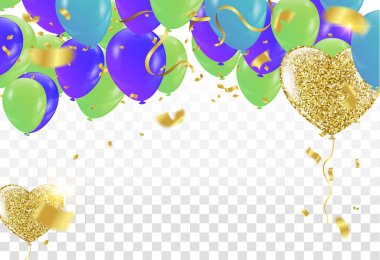 Vector illustration balloon of happy new year gold and black col