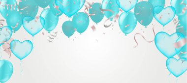 Valentine's day, banner template. heart balloons with background