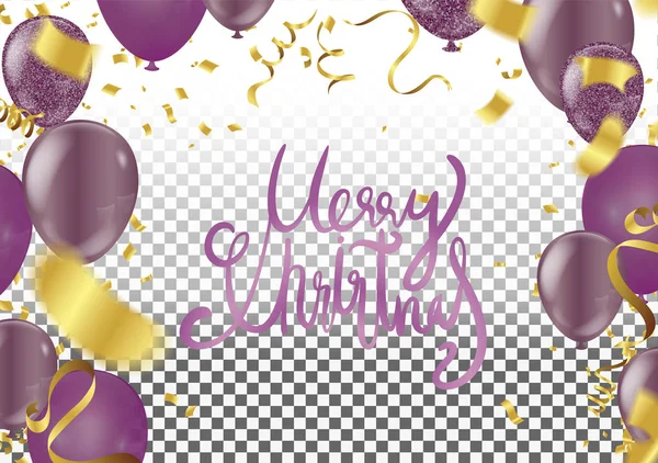 Christmas. Xmas holiday lettering design. Vector party balloons — 스톡 벡터