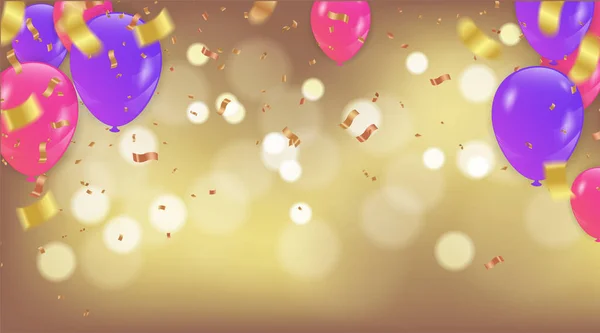 Εικονογράφηση διάνυσμα μπαλόνι του ευτυχισμένου νέου έτους χρυσό και μαύρο col — Διανυσματικό Αρχείο