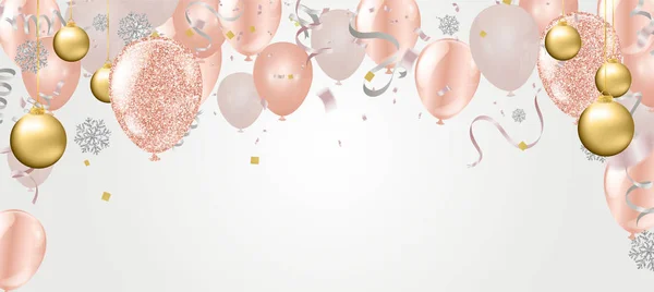 Vector illustration balloon of happy new year place for christma