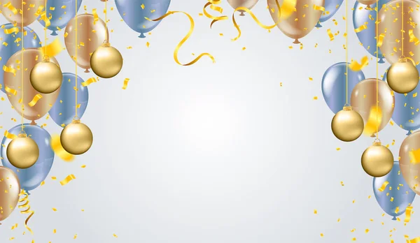 illustration balloon of happy new year place for christmas balls