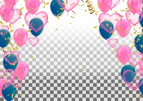 Valentine's day, banner template. heart balloons Celebration Vec — 스톡 벡터