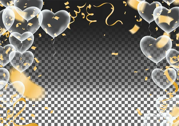 Dia dos Namorados, Template Balões de ar realista na forma de — Vetor de Stock