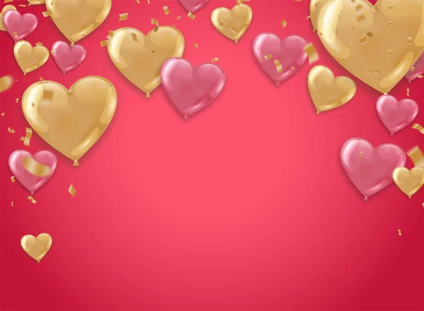 Valentine's day background with hearts. Vector illustration — Stock Vector