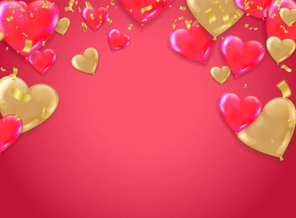 Fondo del día de San Valentín con corazones. ilustración vectorial — Vector de stock