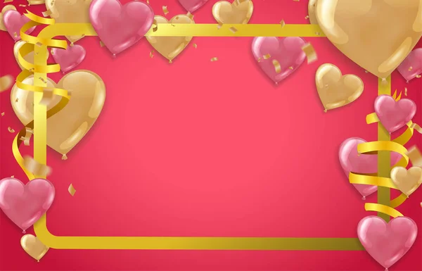 Valentines Background with Blur Hearts (en inglés). Tarjeta de felicitación. Vector il — Vector de stock