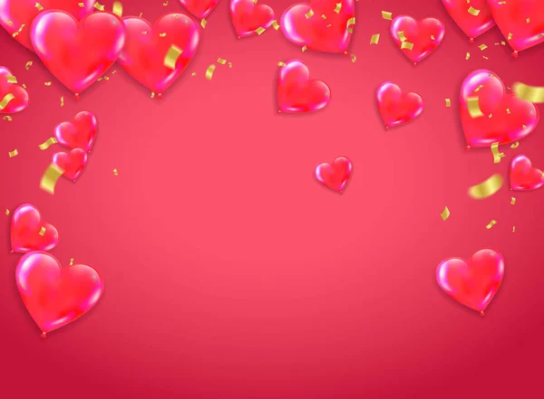 バレンタインデーの背景に赤。ベクトルイラスト。可愛いですローブ — ストックベクタ