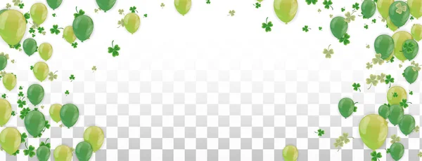 Shamrock Balões Vector Verde Ilustração Fundo Dia São Patrício — Vetor de Stock