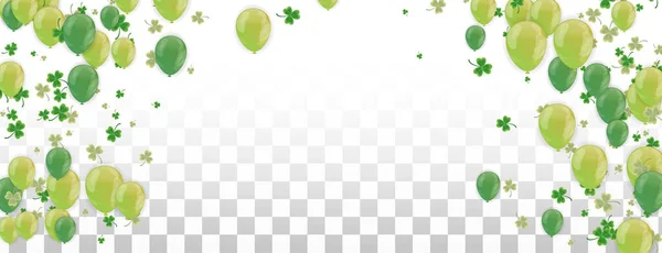 Shamrock Globos Vector Verde Ilustración Fondo Del Día San Patricio — Vector de stock