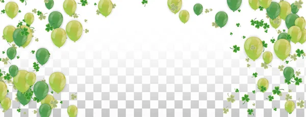 Vecteur Vert Shamrock Ballons Illustration Contexte Saint Patrick — Image vectorielle