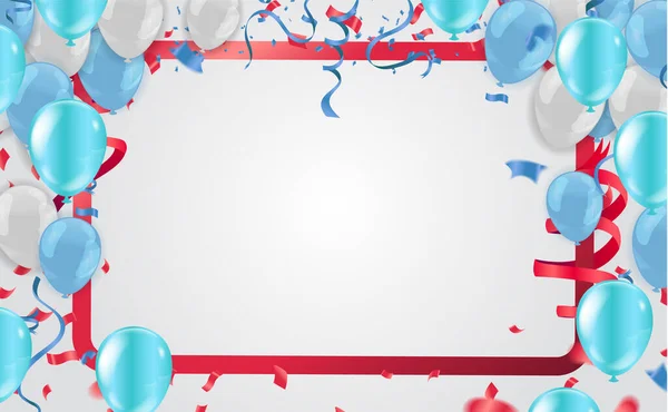 Φόντο Εορτασμού Μπαλόνια Απομονωμένα Σύνθεση Χρώματος Του Προτύπου Πανό Διάνυσμα — Διανυσματικό Αρχείο