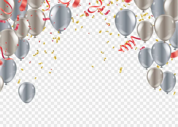 Fête Anniversaire Fond Avec Ballon Célébration Bannière Modèle Coloré Eps — Image vectorielle