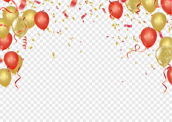 Fondo Cumpleaños Festivo Con Plantilla Banner Celebración Globos Eps Colorido — Vector de stock