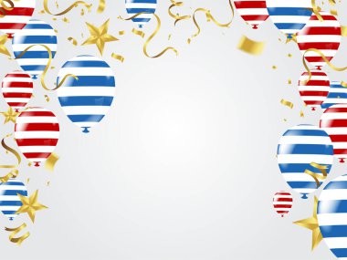 Güzel gerçekçi parti balonları mutlu yıllar vektör tebrik kartları. Bir partiye davetlisin.