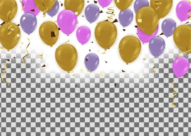 Renkli balonlar İyi ki Doğdun beyaz zemin .vektör