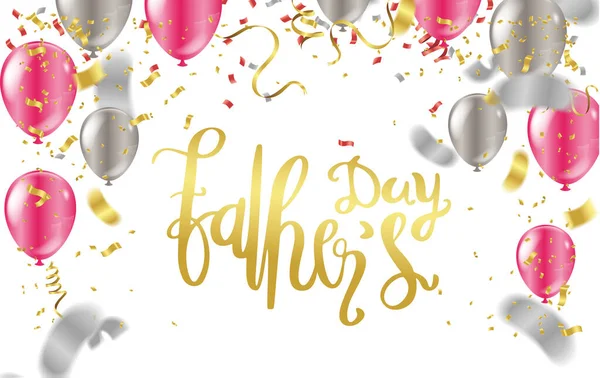 father day background holiday background with colorful shining and serpentine balloons vector illustration