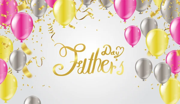 father day background holiday background with colorful shining and serpentine balloons vector illustration