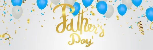 father day background holiday background with colorful shining and serpentine balloons vector illustration
