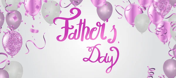 father day background holiday background with colorful shining and serpentine balloons vector illustration