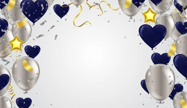 Brilhante Feliz Aniversário Balões Fundo Único Design Vector Ilustração Eps10 —  Vetores de Stock
