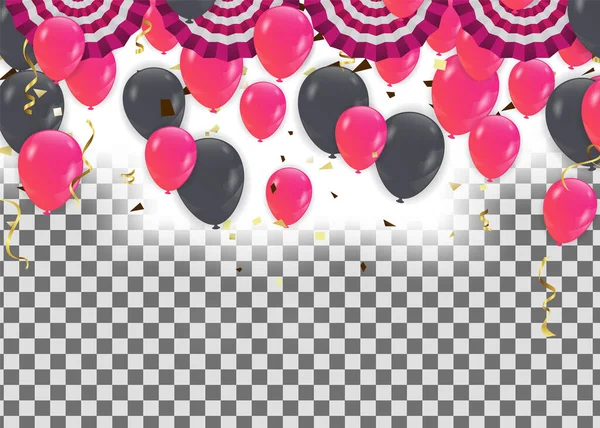 Ballons Joyeux Anniversaire Brillant Fond Unique Design Illustration Vectorielle Eps10 — Image vectorielle